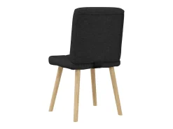 Juego de 6 sillas de comedor de tela negra