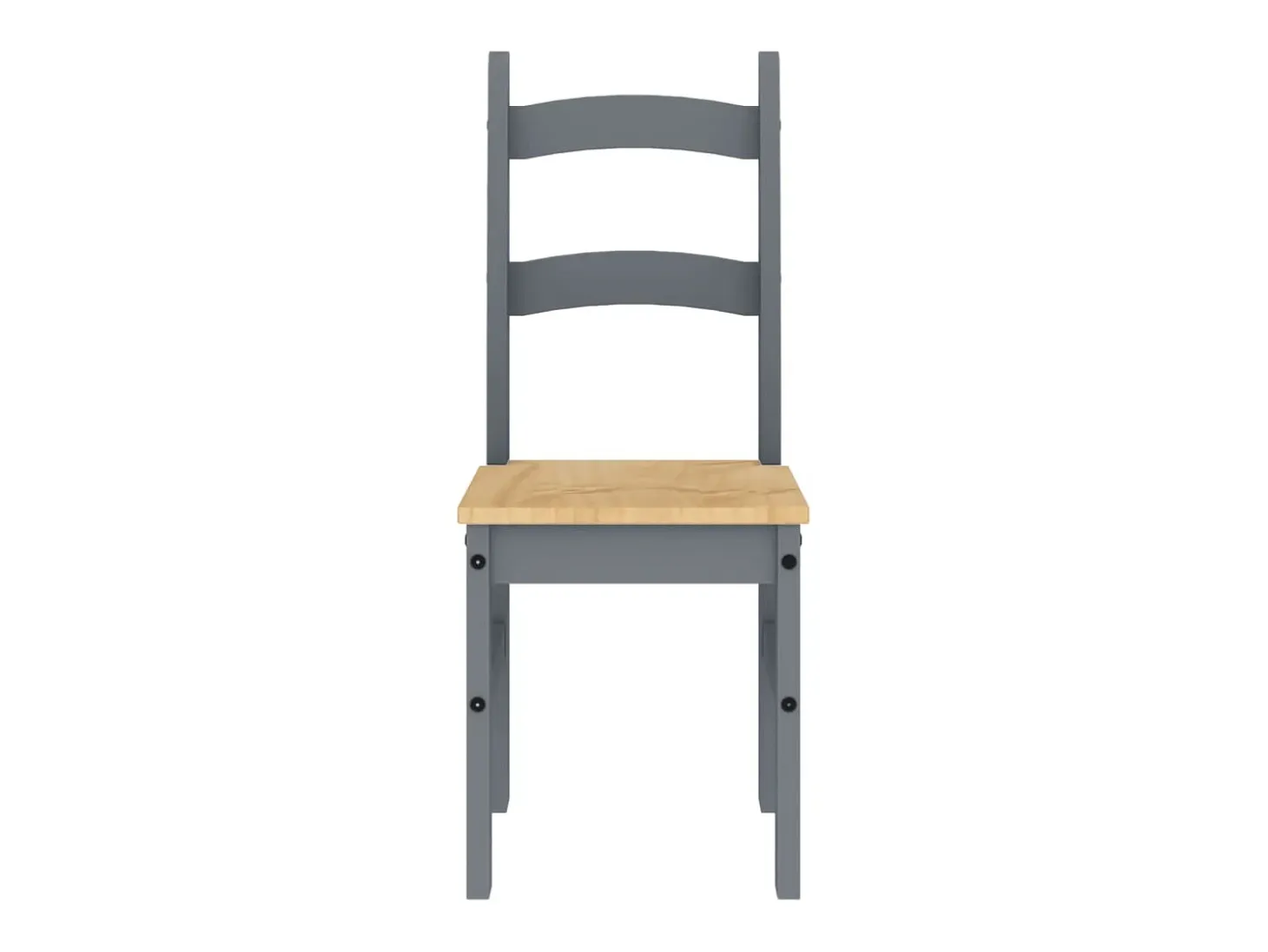 Juego de 2 Sillas de comedor madera maciza de pino gris 40x46x99 cm ES448253