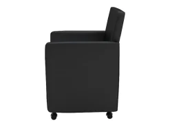 Juego de 6 sillas de comedor de piel sintética negra