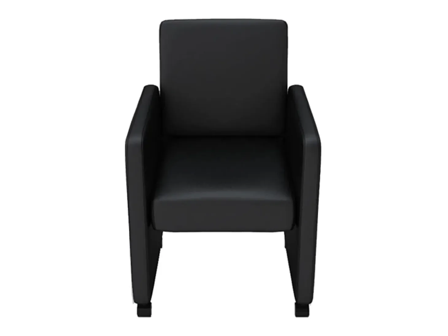Juego de 6 sillas de comedor de piel sintética negra