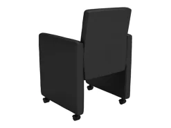 Juego de 6 sillas de comedor de piel sintética negra