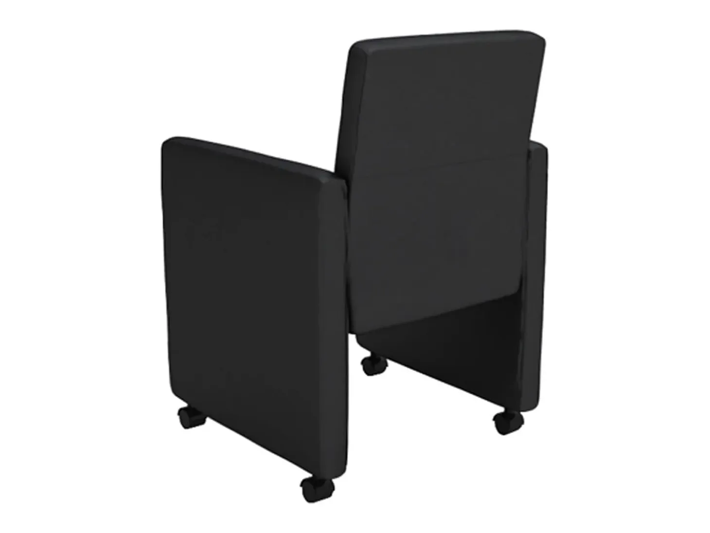 Juego de 6 sillas de comedor de piel sintética negra