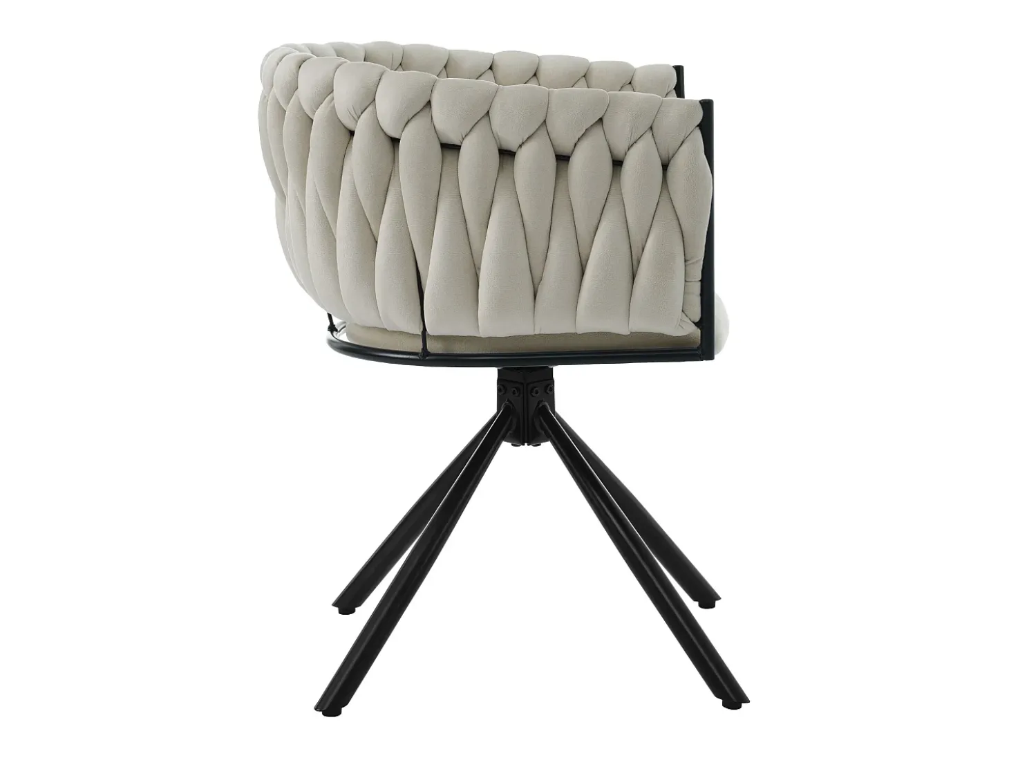 Juego de 6 sillas de comedor de terciopelo, elegante sillón giratorio para salón y dormitorio, con estructura de metal, color beige (L 62 x An 60 x Al 57 cm)