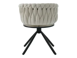 Juego de 6 sillas de comedor de terciopelo, elegante sillón giratorio para salón y dormitorio, con estructura de metal, color beige (L 62 x An 60 x Al 57 cm)