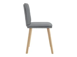 Juego de 6 sillas de comedor de tela gris claro