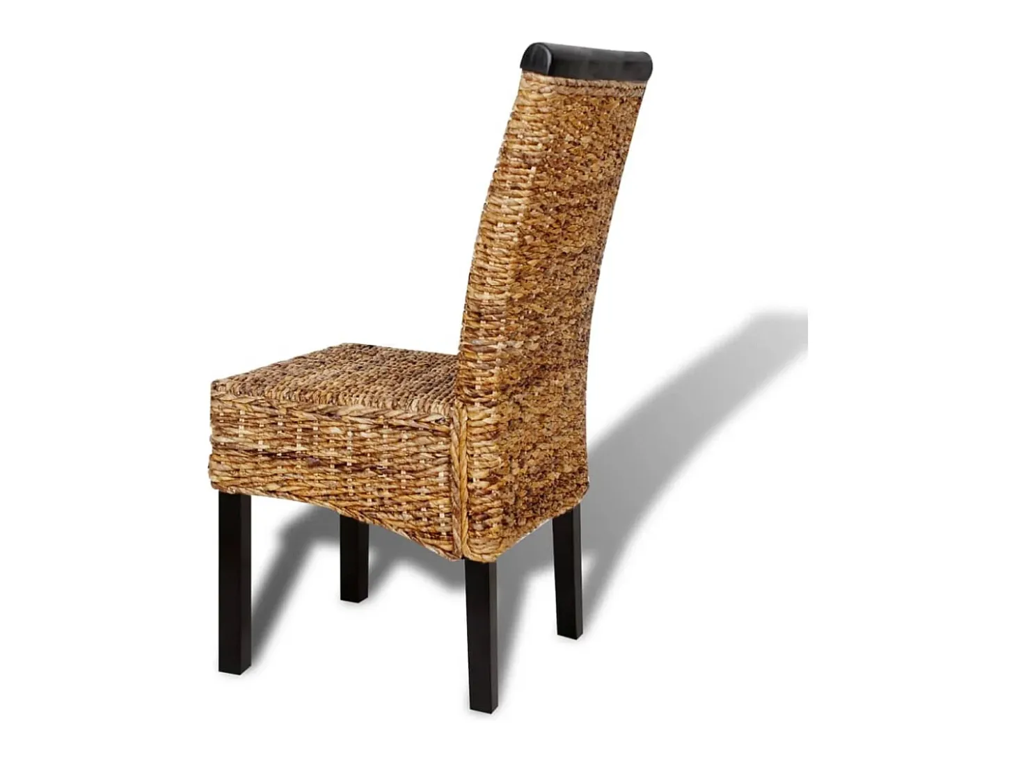 Juego de 2 sillas de comedor de madera maciza de mango y abacá