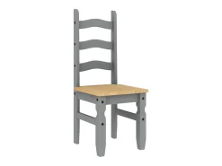 Juego de 2 Sillas de comedor Corona madera pino gris 42x47x107 cm ES255261