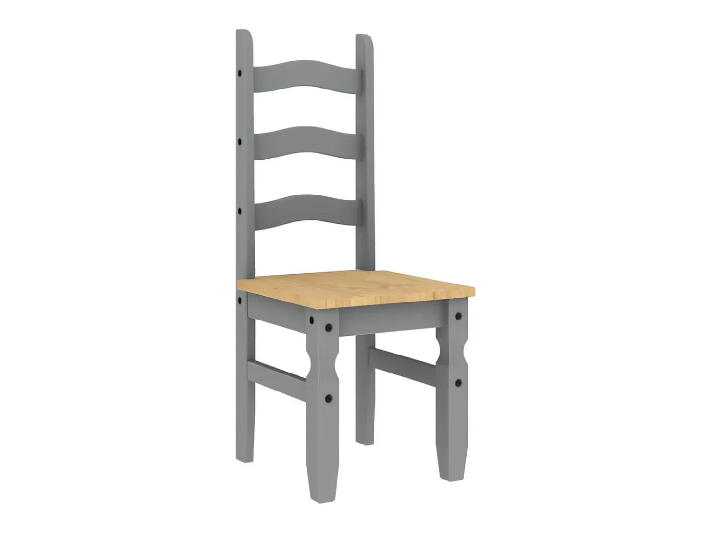 Juego de 2 Sillas de comedor Corona madera pino gris 42x47x107 cm ES255261