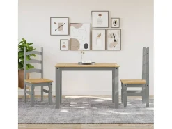 Juego de 2 Sillas de comedor Corona madera pino gris 42x47x107 cm ES255261