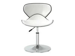 Juego de 2 sillas de comedor de piel sintética blanca