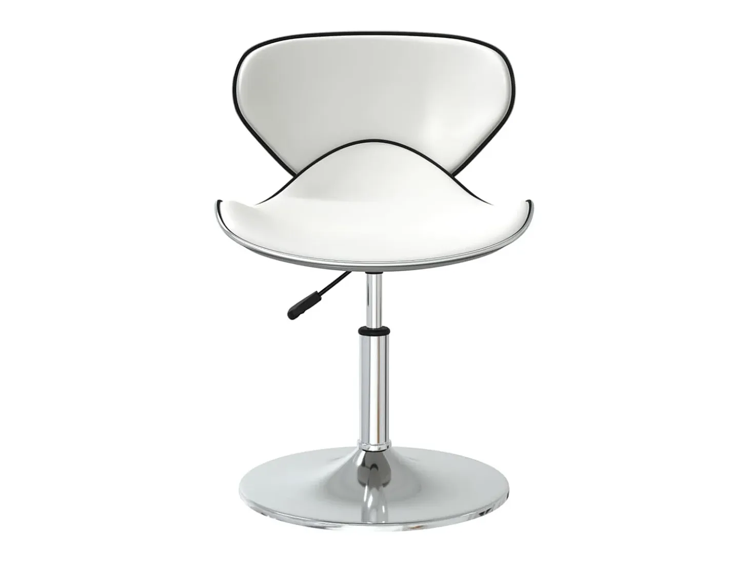 Juego de 2 sillas de comedor de piel sintética blanca
