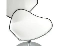 Juego de 2 sillas de comedor de piel sintética blanca