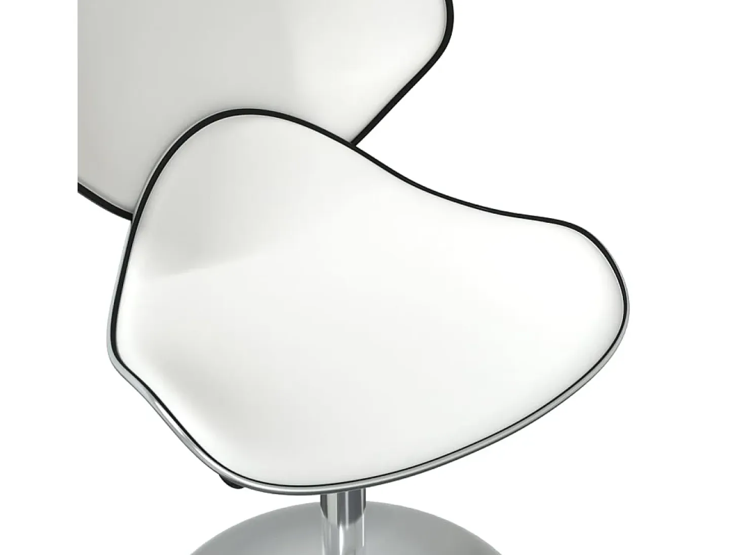 Juego de 2 sillas de comedor de piel sintética blanca