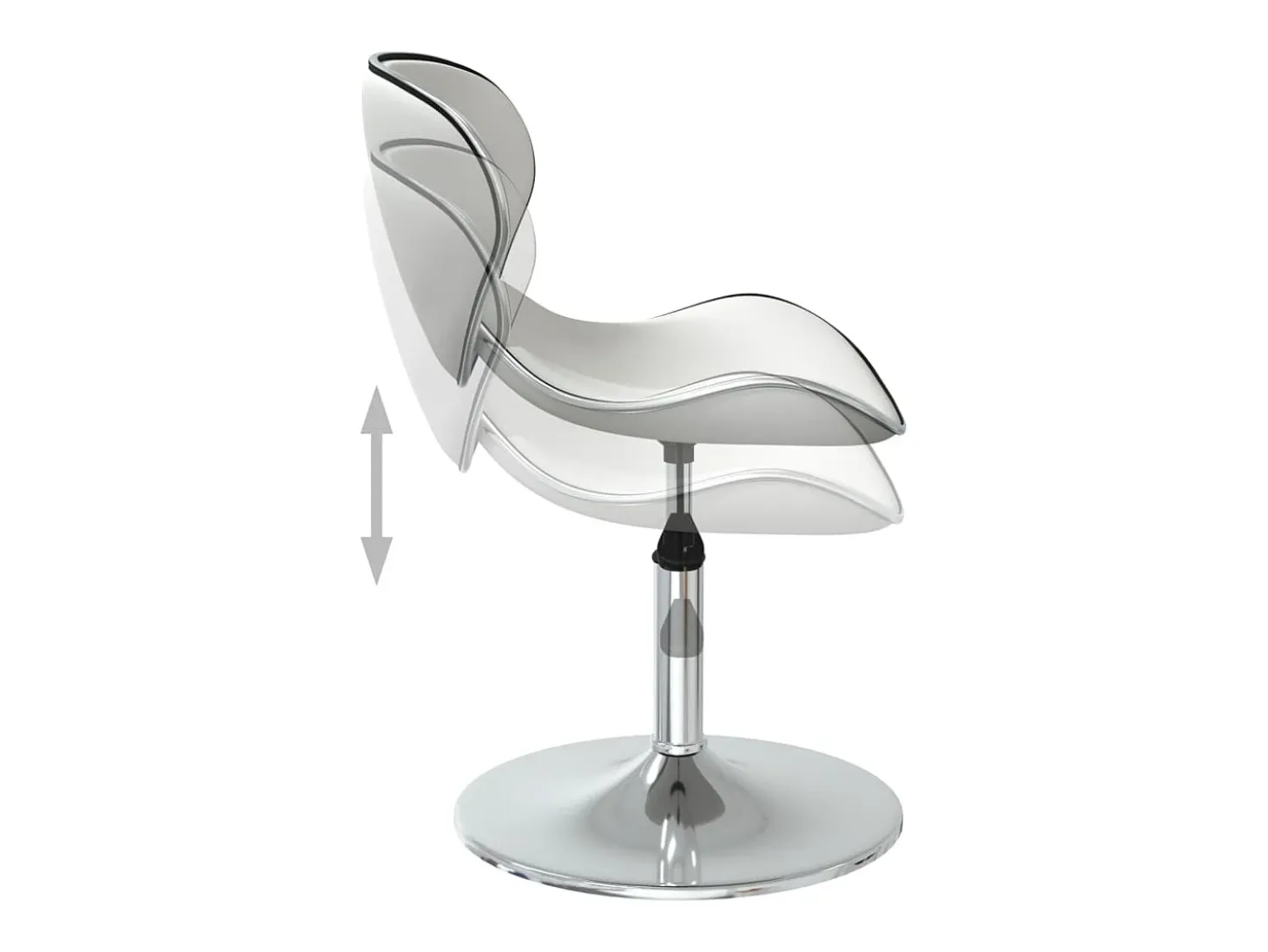 Juego de 2 sillas de comedor de piel sintética blanca
