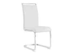 Juego de 4 sillas de comedor - estructura metálica y tapicería de polipiel - PU blanco