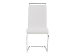 Juego de 4 sillas de comedor - estructura metálica y tapicería de polipiel - PU blanco