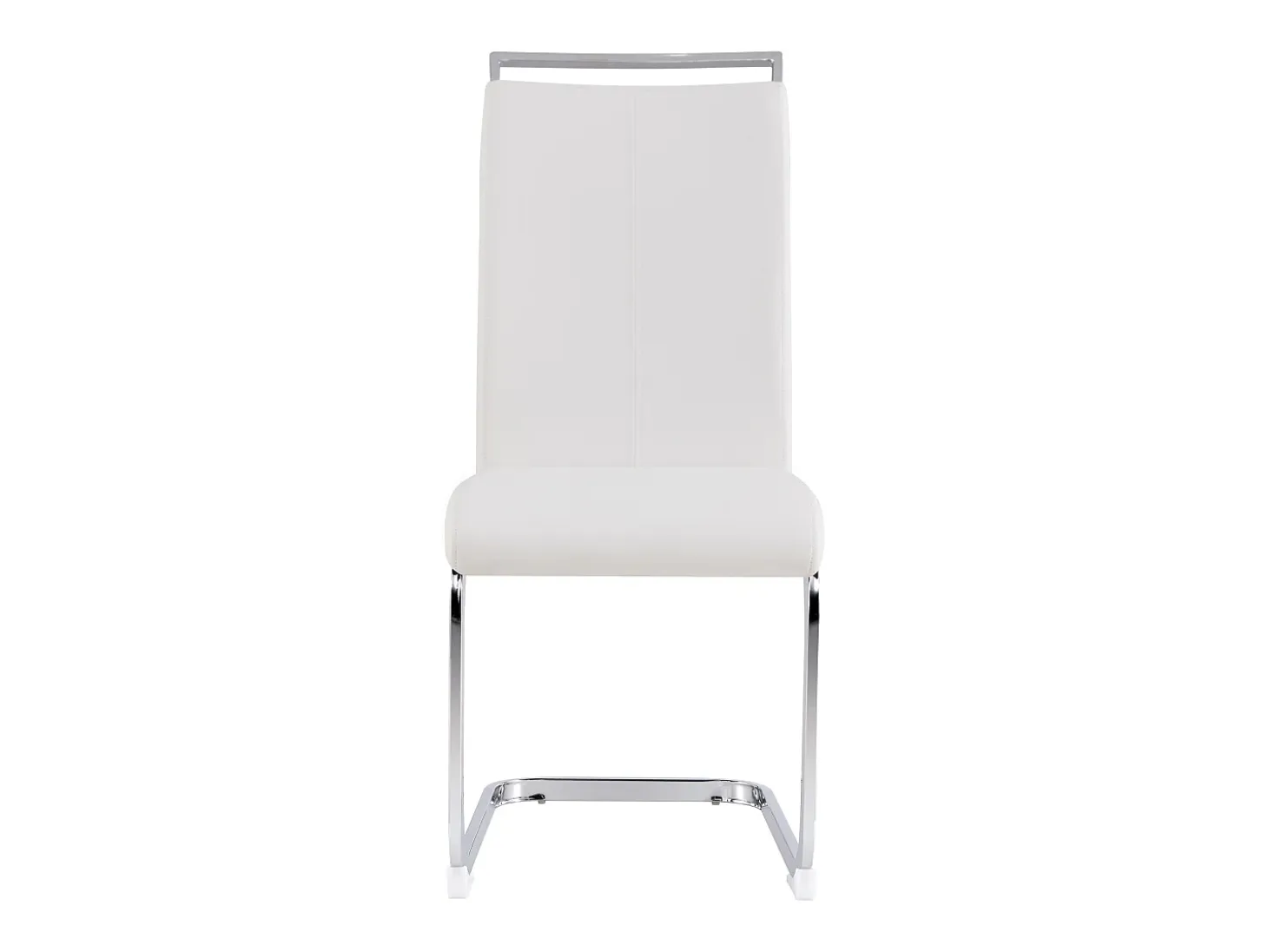 Juego de 4 sillas de comedor - estructura metálica y tapicería de polipiel - PU blanco