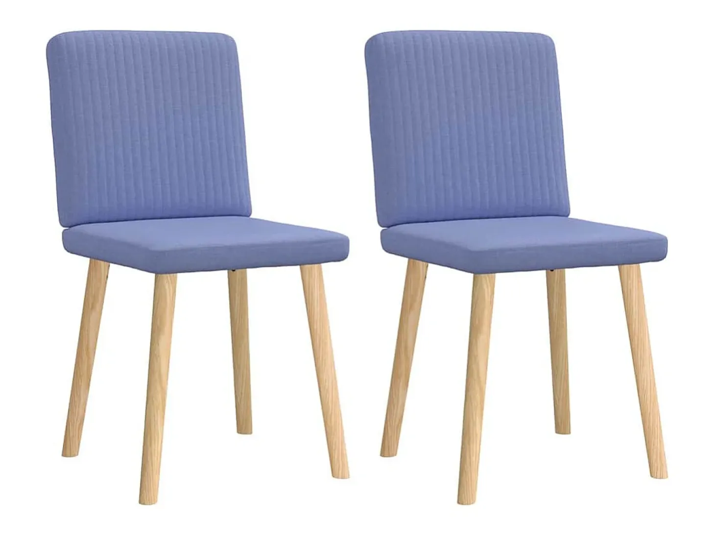 Juego de 2 sillas de comedor de tela vaquera azul