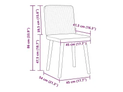 Juego de 2 sillas de comedor de tela vaquera azul