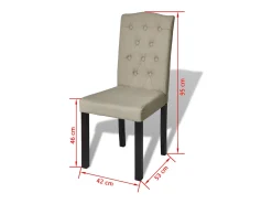 Juego de 4 sillas de comedor de tela de pelo de camello