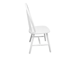 Juego de 4 Sillas de comedor madera maciza de caucho blanco ES624137