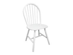 Juego de 4 Sillas de comedor madera maciza de caucho blanco ES624137