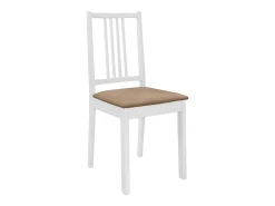 Juego de 6 Sillas de comedor con cojines de madera maciza blanca ES903677