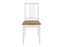 Juego de 6 Sillas de comedor con cojines de madera maciza blanca ES903677