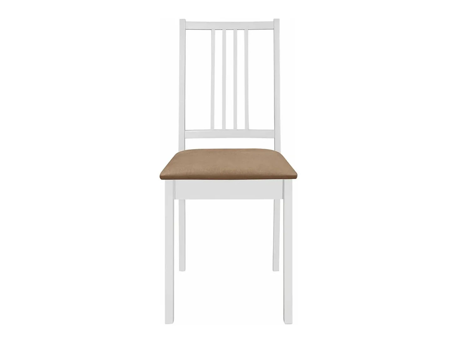 Juego de 6 Sillas de comedor con cojines de madera maciza blanca ES903677