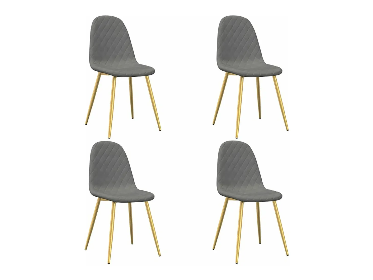 Juego de 4 Sillas de comedor terciopelo gris claro ES789648