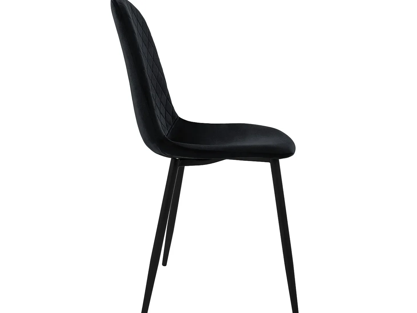 Juego de 4 sillas de comedor tapizadas en terciopelo negro con patas de metal incl. material de montaje ML-Design