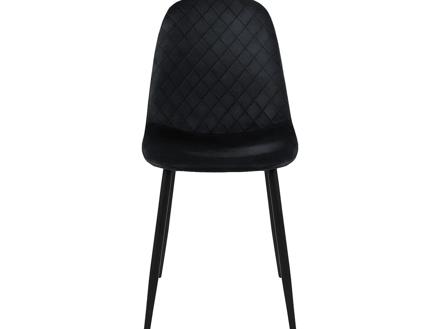 Juego de 4 sillas de comedor tapizadas en terciopelo negro con patas de metal incl. material de montaje ML-Design