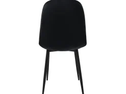 Juego de 4 sillas de comedor tapizadas en terciopelo negro con patas de metal incl. material de montaje ML-Design