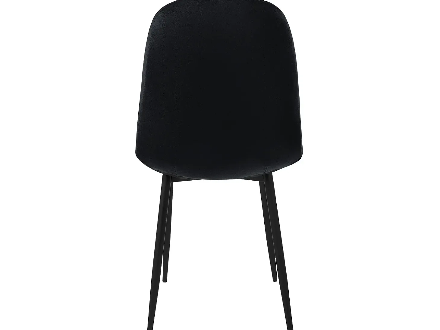 Juego de 4 sillas de comedor tapizadas en terciopelo negro con patas de metal incl. material de montaje ML-Design