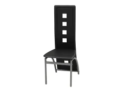 Juego de 4 sillas de comedor de piel sintética negra