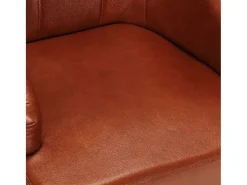 Juego de 2 sillas de comedor de piel de cabra auténtica marrón