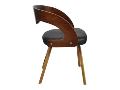 Juego de 2 sillas de comedor de piel sintética marrón