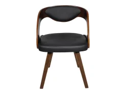 Juego de 2 sillas de comedor de piel sintética marrón