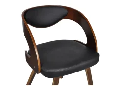 Juego de 2 sillas de comedor de piel sintética marrón