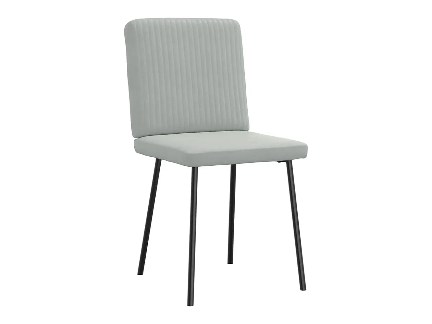 Juego de 2 sillas de comedor en terciopelo gris claro