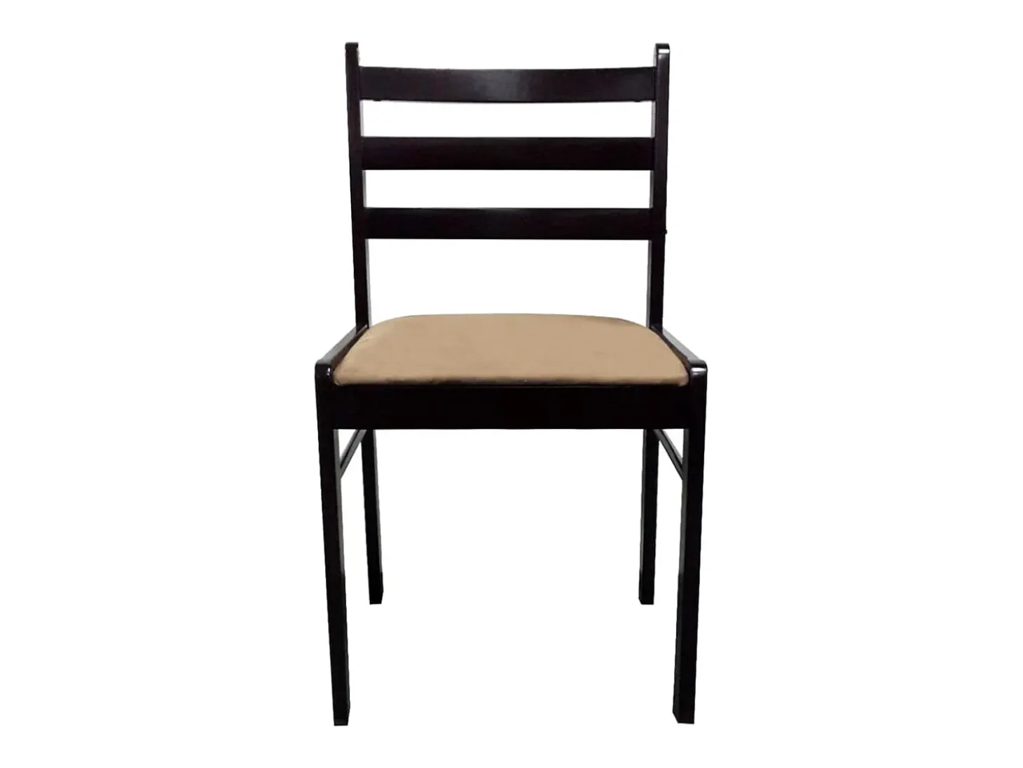 Juego de 4 Sillas de comedor madera maciza caucho terciopelo marrón ES257948