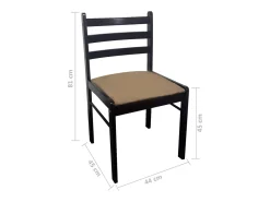Juego de 4 Sillas de comedor madera maciza caucho terciopelo marrón ES257948