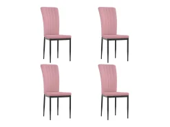 Juego de 4 sillas de comedor de terciopelo rosa