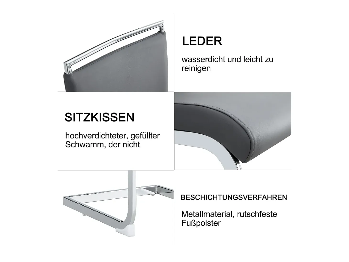 Juego de 4 sillas de comedor modernas con respaldo alto y patas tapizadas, respaldo de rayas cruzadas para comedor, cocina y oficina, color gris