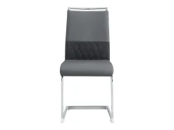 Juego de 4 sillas de comedor modernas con respaldo alto y patas tapizadas, respaldo de rayas cruzadas para comedor, cocina y oficina, color gris