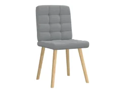 Juego de 2 sillas de comedor de tela gris claro