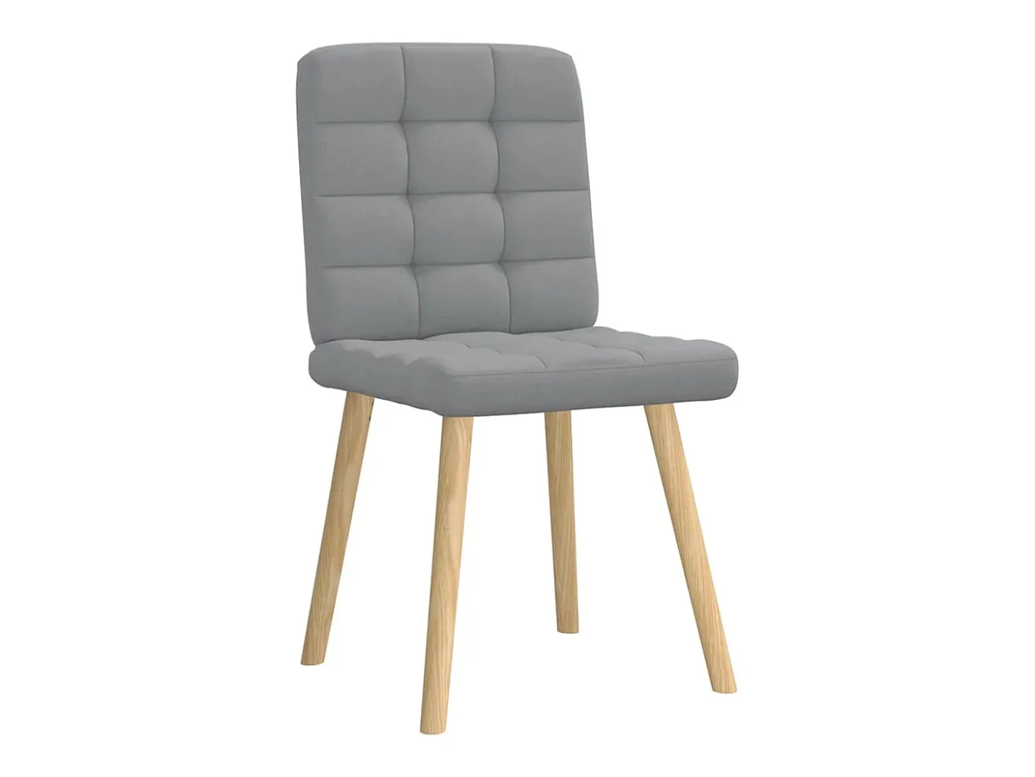 Juego de 2 sillas de comedor de tela gris claro