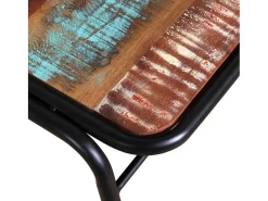 Juego de 4 sillas de comedor de madera maciza recuperada