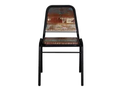 Juego de 4 sillas de comedor de madera maciza recuperada