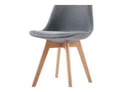 Juego de 4 Sillas de Comedor Escandinavas Confortables - Gris